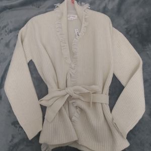 NWT Joe Fresh Cream Cardigan Sweater with Sash